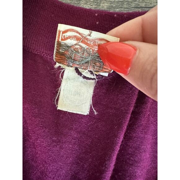 Vintage 1970s Dress CHH Carol Horns Habitat Cotton Dress Small Deep Purple Retro - Picture 9 of 12